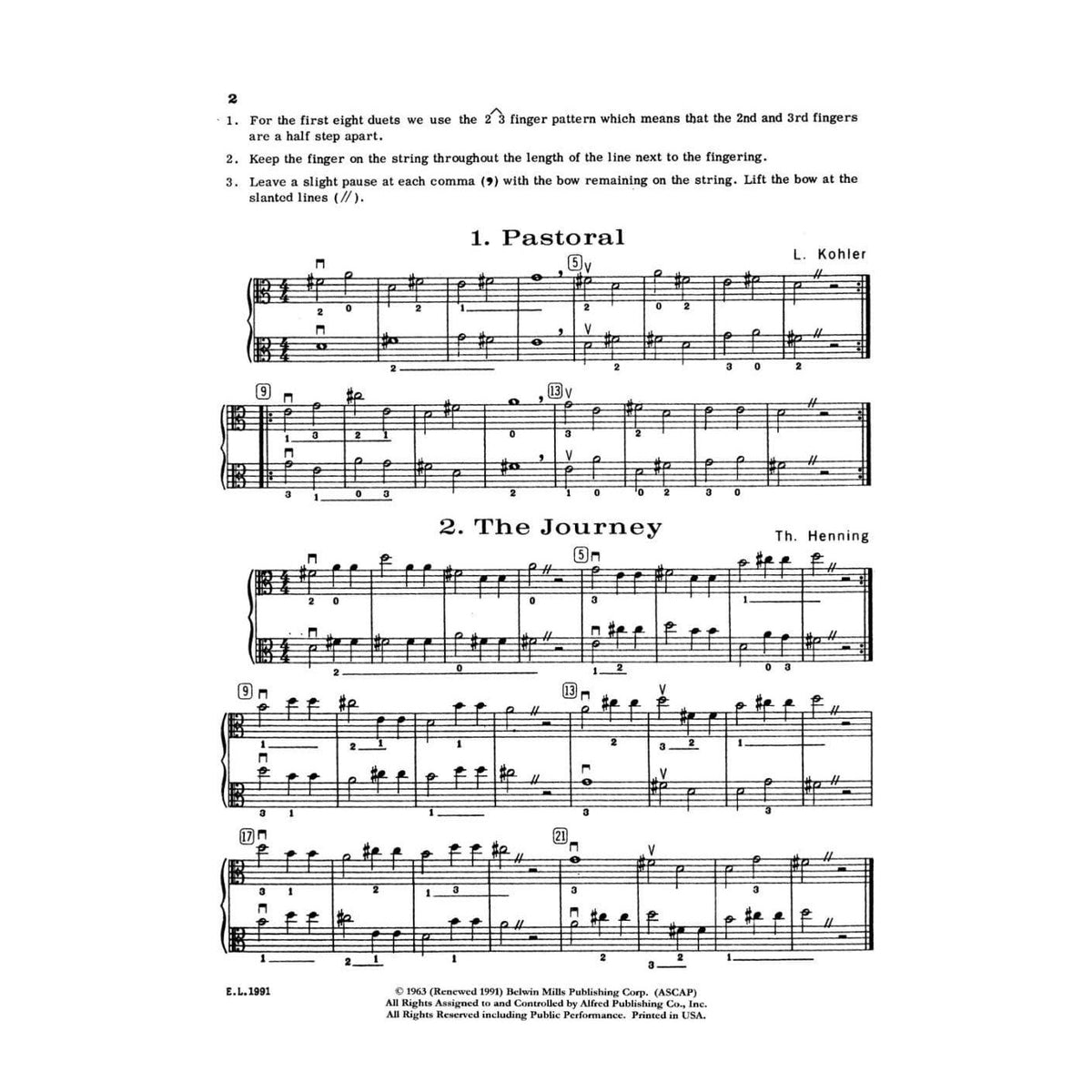 Applebaum, Samuel - Duets For Strings - Book 1 for Viola - Belwin/Mills Publication