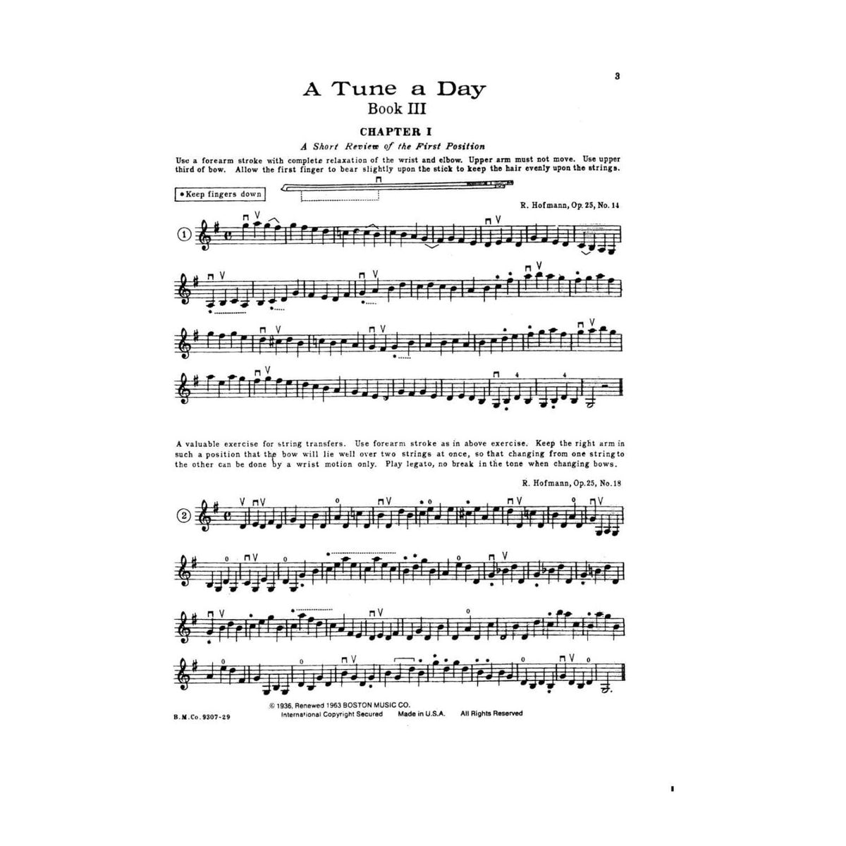 Herfurth, C Paul - A Tune A Day String Method, Book 3 - Violin - Boston Music Co
