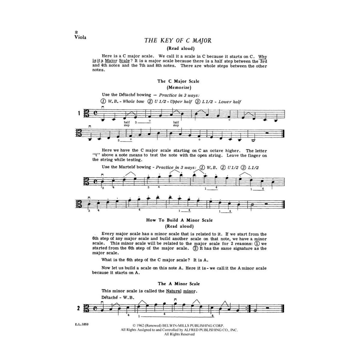 Applebaum, Samuel - Scales For Strings - Book 2 for Viola - Belwin/Mills Publication