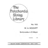Mozart, WA - Sinfonietta in D Major for String Orchestra - Piano Score ONLY - EC Schirmer Publishing