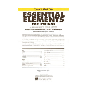 Essential Elements Interactive (formerly 2000) for Strings - Viola Book 2 - by Allen/Gillespie/Hayes - Hal Leonard Publication