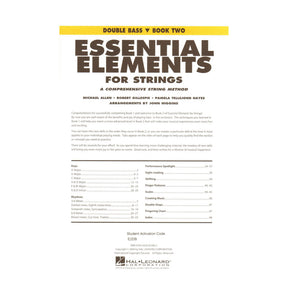Essential Elements Interactive (formerly 2000) for Strings - Bass Book 2 - by Allen/Gillespie/Hayes - Hal Leonard Publication