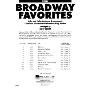 Essential Elements: Broadway Favorites - Violin - arranged by Lloyd Conley - Hal Leonard Publication