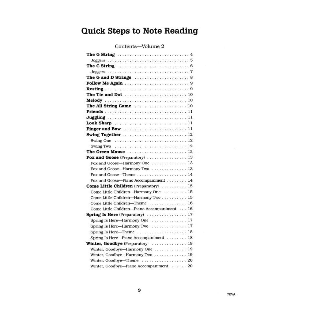 Fink/Müller/Rusch/Spinosa - Quick Steps to Note Reading, Book 2 - Viola - Neil A Kjos Music Co