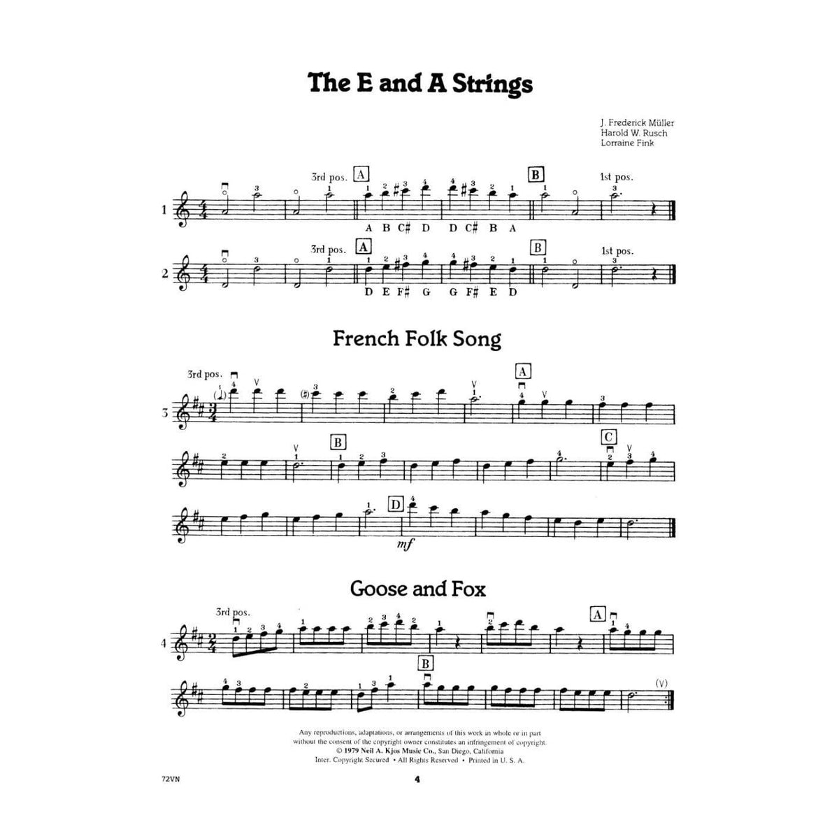 Fink/Müller/Rusch - Quick Steps To Note Reading, Book 4 - Violin - Neil A Kjos Music Co