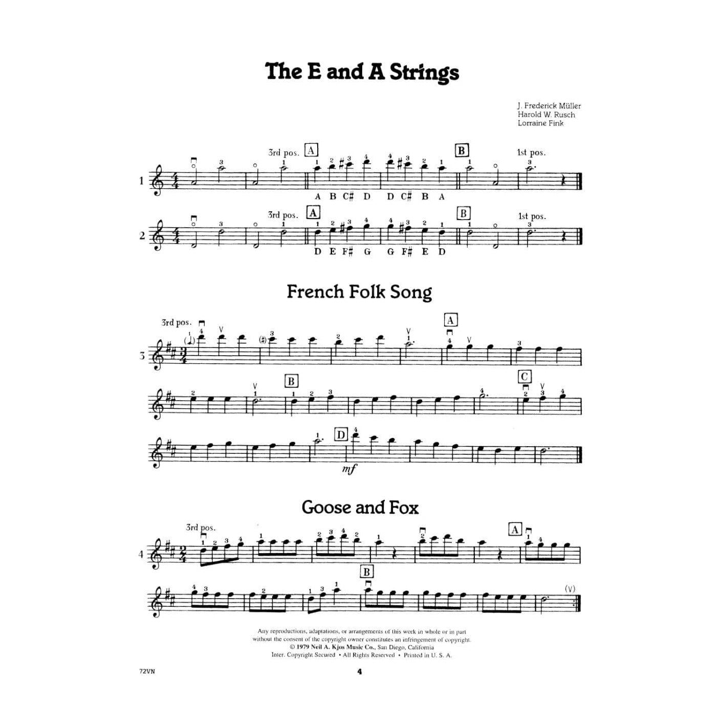 Fink/Müller/Rusch - Quick Steps To Note Reading, Book 4 - Violin - Neil A Kjos Music Co