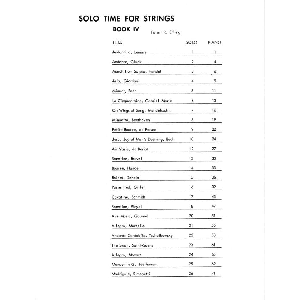 Etling, Forest - Solo Time For Strings, Book 4 - Piano Accompaniment - Alfred Music Publishing