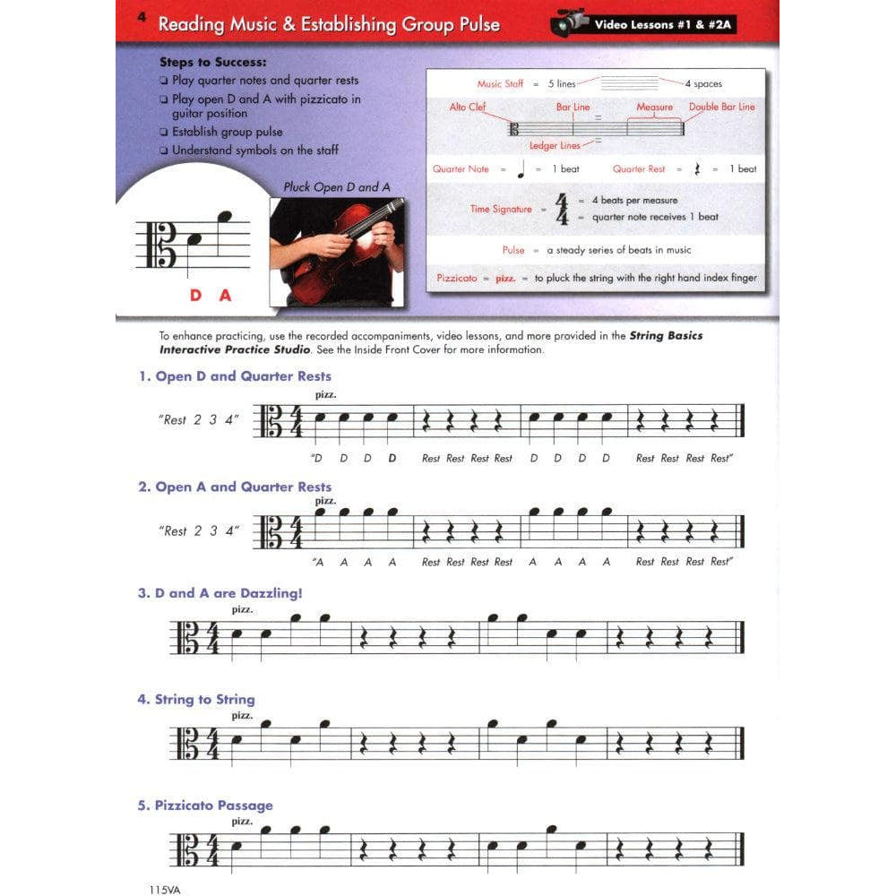 String Basics - Steps to Success for String Orchestra - Book 1 - Viola - Neil A. Kjos