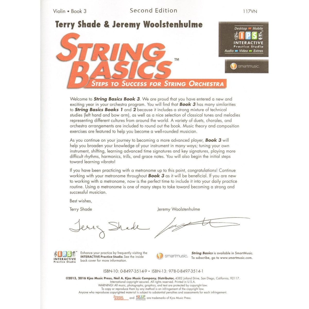 String Basics - Steps to Success for String Orchestra - Book 3 - Violin - Neil A. Kjos