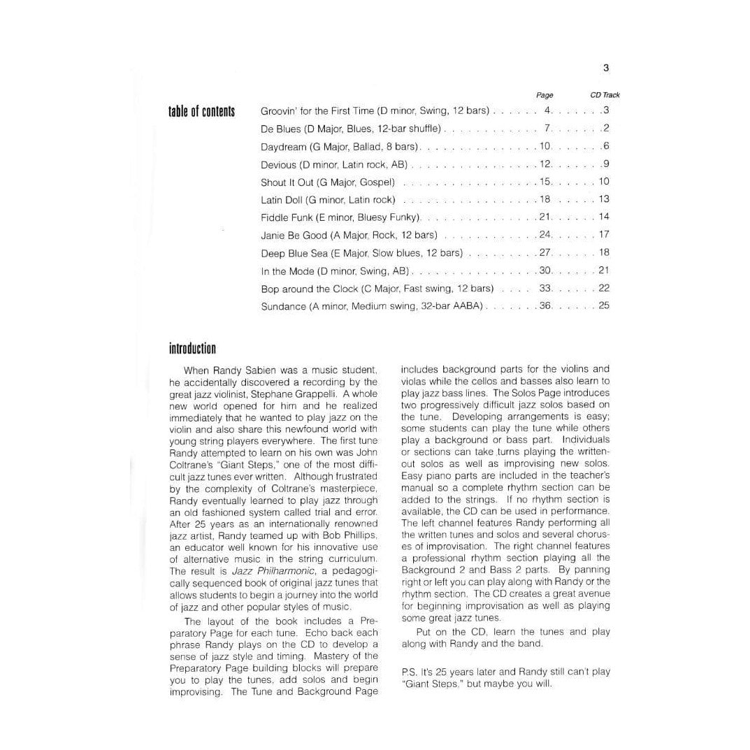 Sabien / Phillips - Jazz Philharmonic Violin Part Published by Alfred Music Publishing