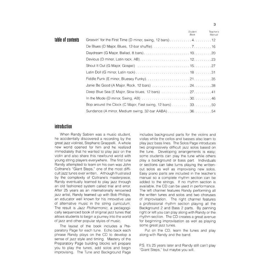 Sabien / Phillips - Jazz Philharmonic Teachers Book Published by Alfred Music Publishing