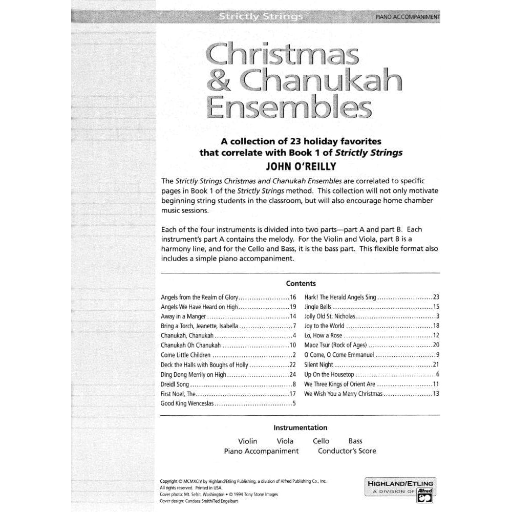 O'Reilly, John - Christmas and Chanukah Ensembles Piano Published by Neil A Kjos Music Company