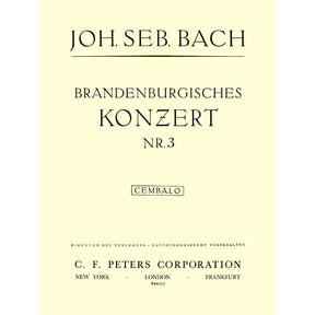 Bach, JS - Brandenburg Concerto No 3 BWV 1048 for Piano - Peters Edition