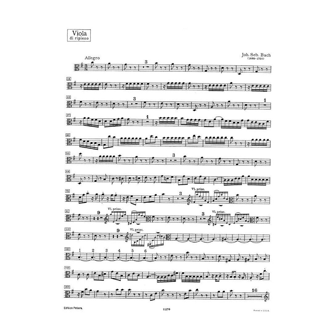 Bach, J.S. - Brandenburg Concerto No. 4, BWV 1049 - Viola Part - Peters Edition