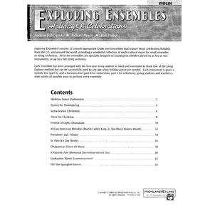 Dabczynski / Meyer / Phillips - Exploring Ensembles: Holidays and Celebrations for Violin - Highland/Etling Publication