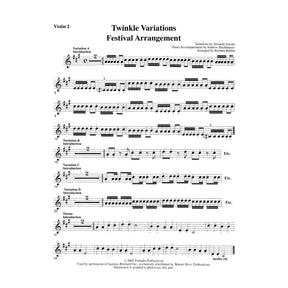 Suzuki, Shinichi - Twinkle Variations Festival Arrangement for Violins, Violas, Cellos, Basses and Piano - Arranged by Barbara Barber - Preludio Publication