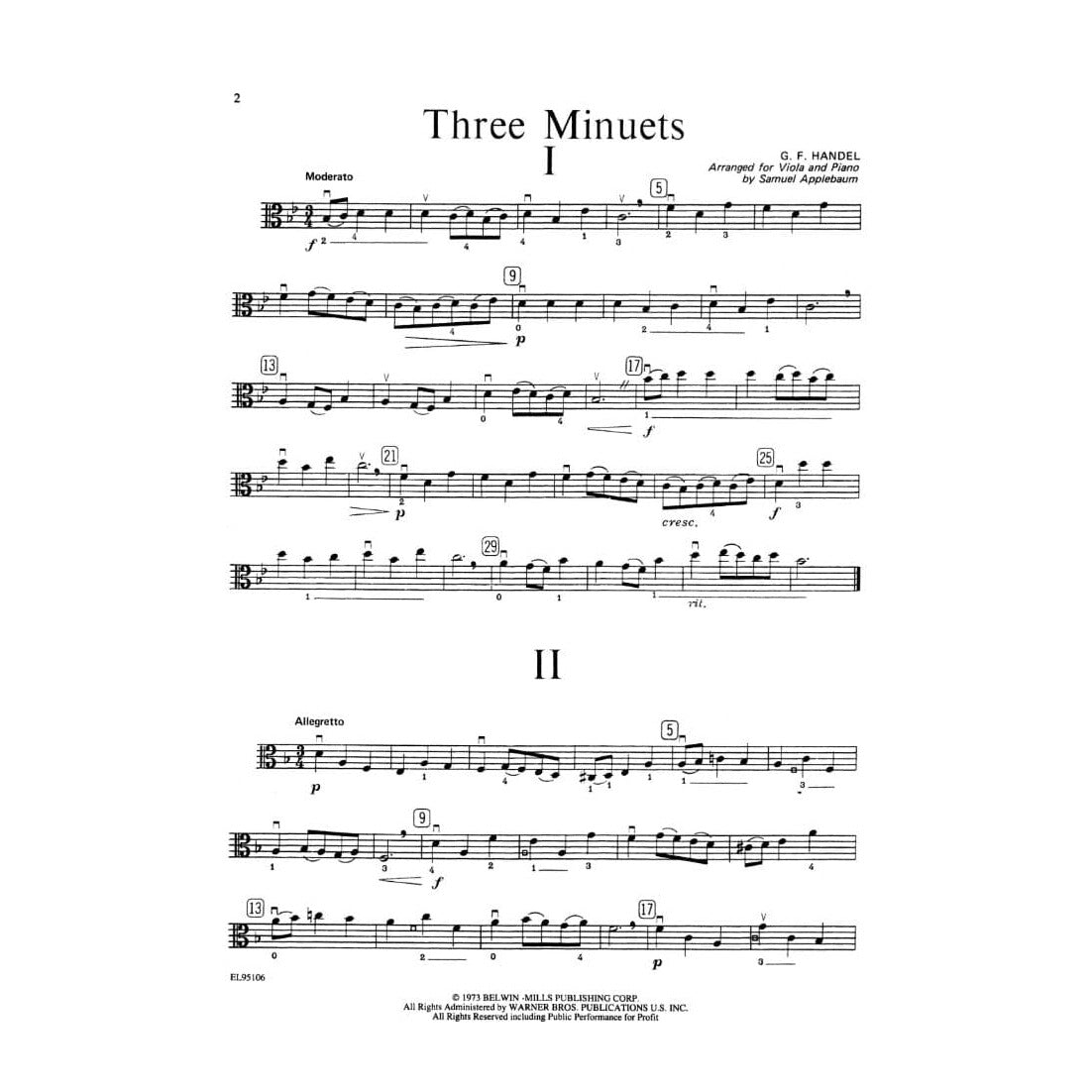 Applebaum, Samuel - String Festival Solos - Volume 2 for Viola - Belwin/Mills Publication