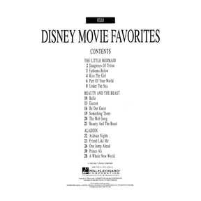 Disney Movie Favorites - Cello solo - Hal Leonard Publication