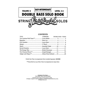 Applebaum, Samuel - String Festival Solos - Volume 2 for Double Bass - Belwin/Mills Publication
