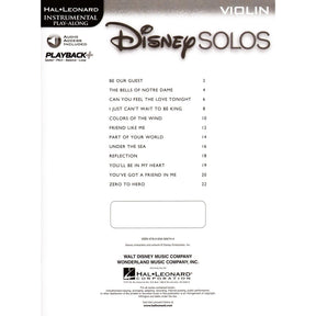 Disney Solos for Violin - Book/Online Audio - Hal Leonard Publication
