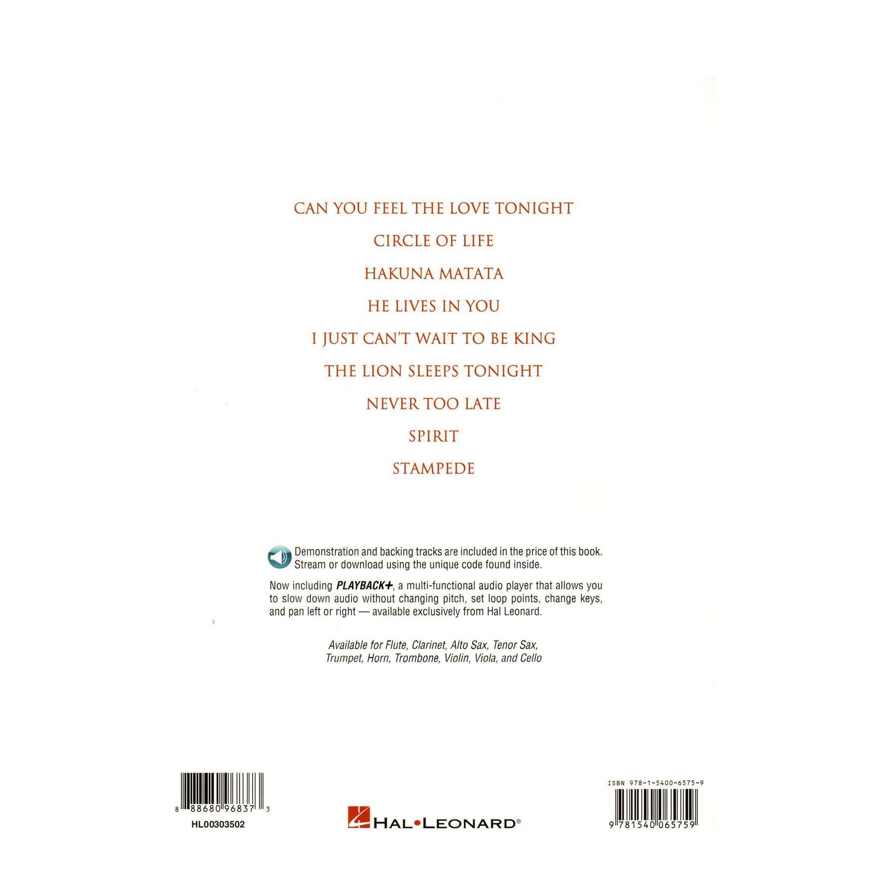 Disney's The Lion King - Instrumental Play-Along - for Cello with Online Audio - Hal Leonard