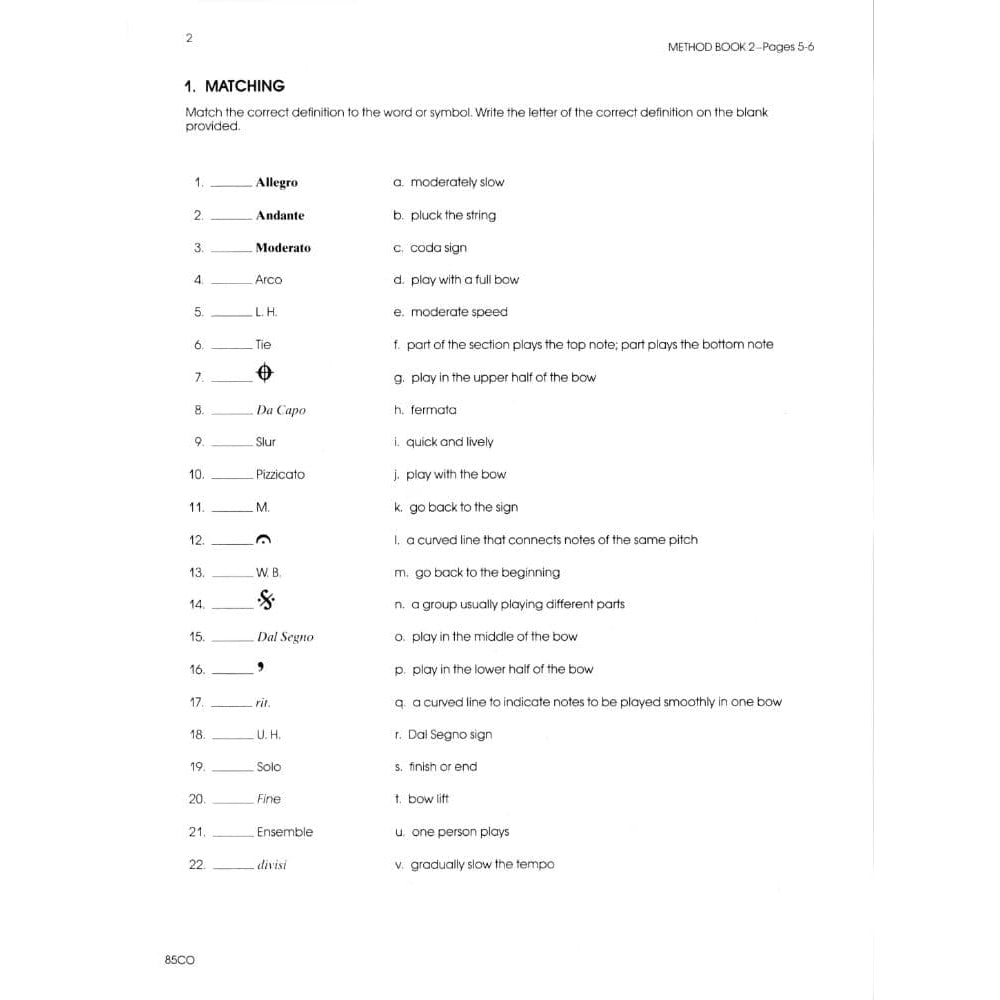 All For Strings - Theory Workbook 2 for Cello by Gerald E Anderson and Robert S Frost