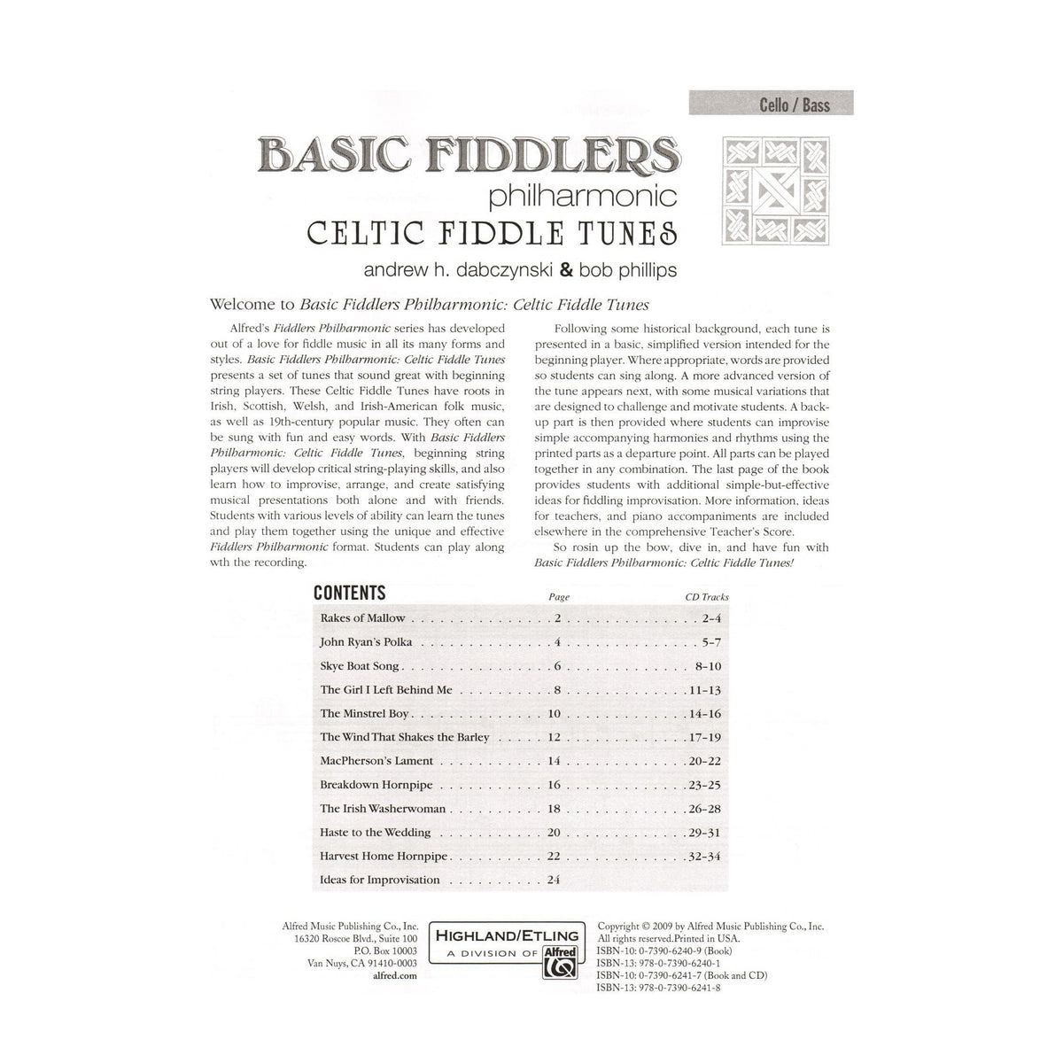 Basic Fiddlers Philharmonic - Celtic Fiddle Tunes - Cello Book - by Dabczynski & Phillips - Alfred Publishing