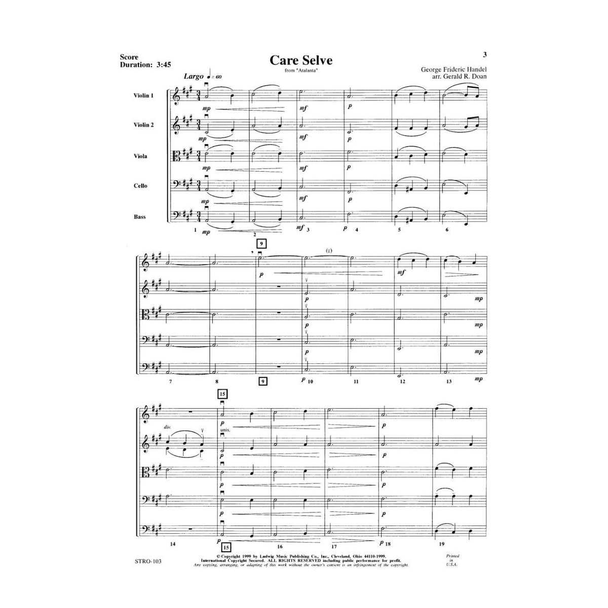 Handel-Care Selve (from Atalanta, HWV 35) /Doan