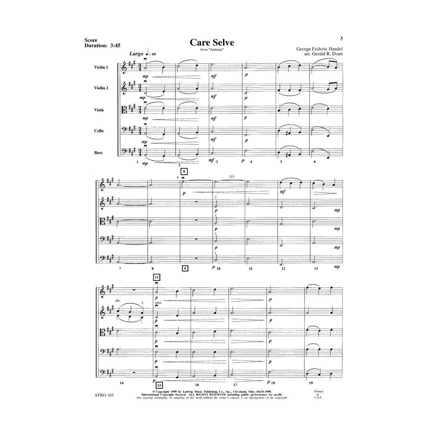 Handel-Care Selve (from Atalanta, HWV 35) /Doan
