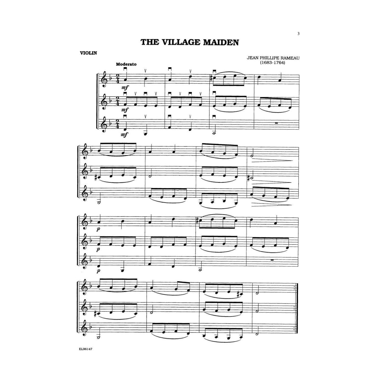Ryden, William - Classical Trios For All - Violin Part Published by Alfred Music Publishing