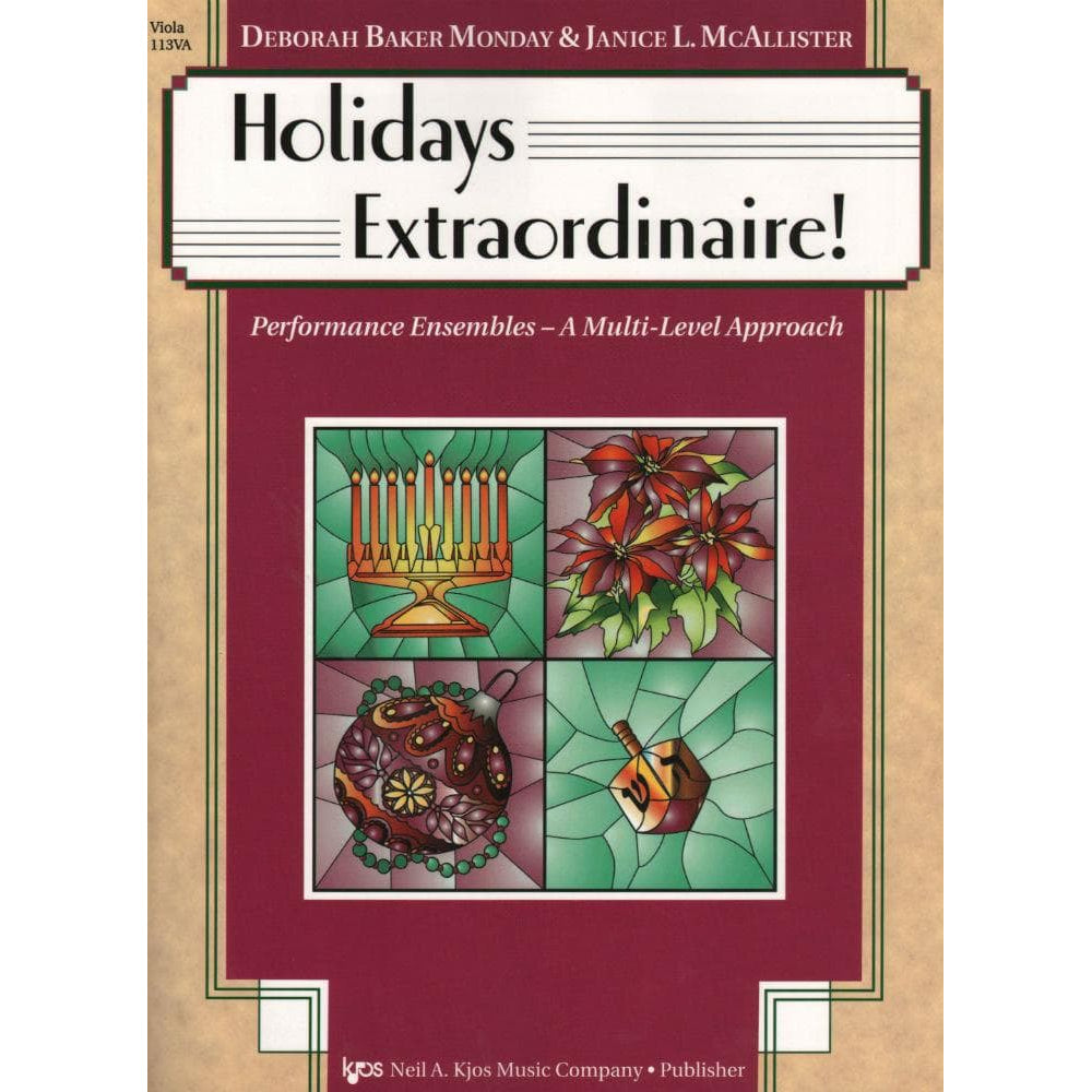 Monday, Deborah Baker - Holidays Extraordinaire! - Viola - edited by Janice McAllister - Kjos Music Co