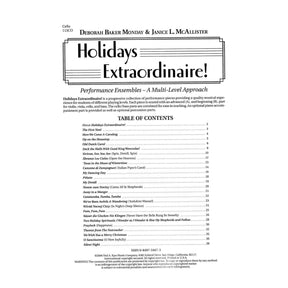 Monday, Deborah Baker - Holidays Extraordinaire! - Cello - edited by Janice McAllister - Kjos Music Co