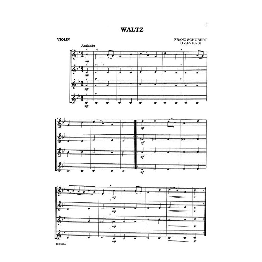 Ryden, William - Classical Quartets For All, Violin Part Published by Alfred Music Publishing
