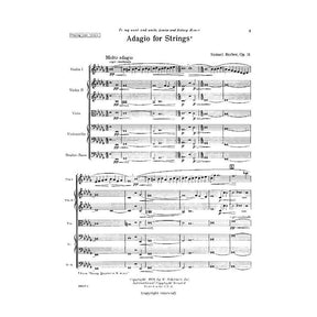 Barber, Samuel - Adagio for String Quartet Op 11 - Set of Parts - Schirmer Edition