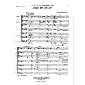 Barber, Samuel - Adagio For Strings Op 11 - Score - Schirmer Edition