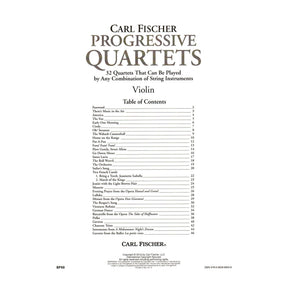 Progressive Quartets for Violin - 32 Quartets for Any Combination of Stringed Instruments - Arranged by Doris Gazda - Carl Fischer Publication