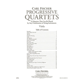 Progressive Quartets for Viola - 26 Quartet for Any Combination of Stringed Instruments - Arranged by Doris Gazda - Carl Fischer Publication