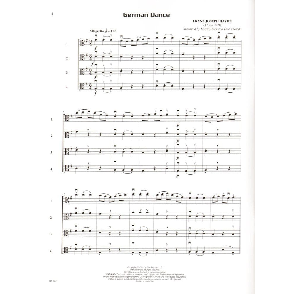 Gazda / Clark - Compatible Quartets for Strings Viola - Carl Fischer