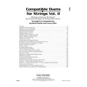 Gazda / Clark - Compatible Duets for Strings Volume II - Bass - Carl Fischer