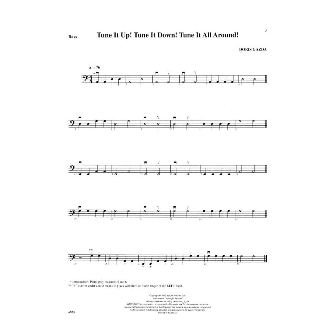Gazda, Doris - String Town Tunes - Bass - Book/CD set - Carl Fischer Edition