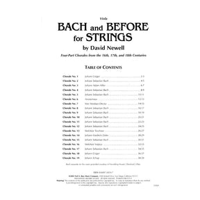 Newell, David - Bach & Before for Strings - Viola - Neil A Kjos Music Co