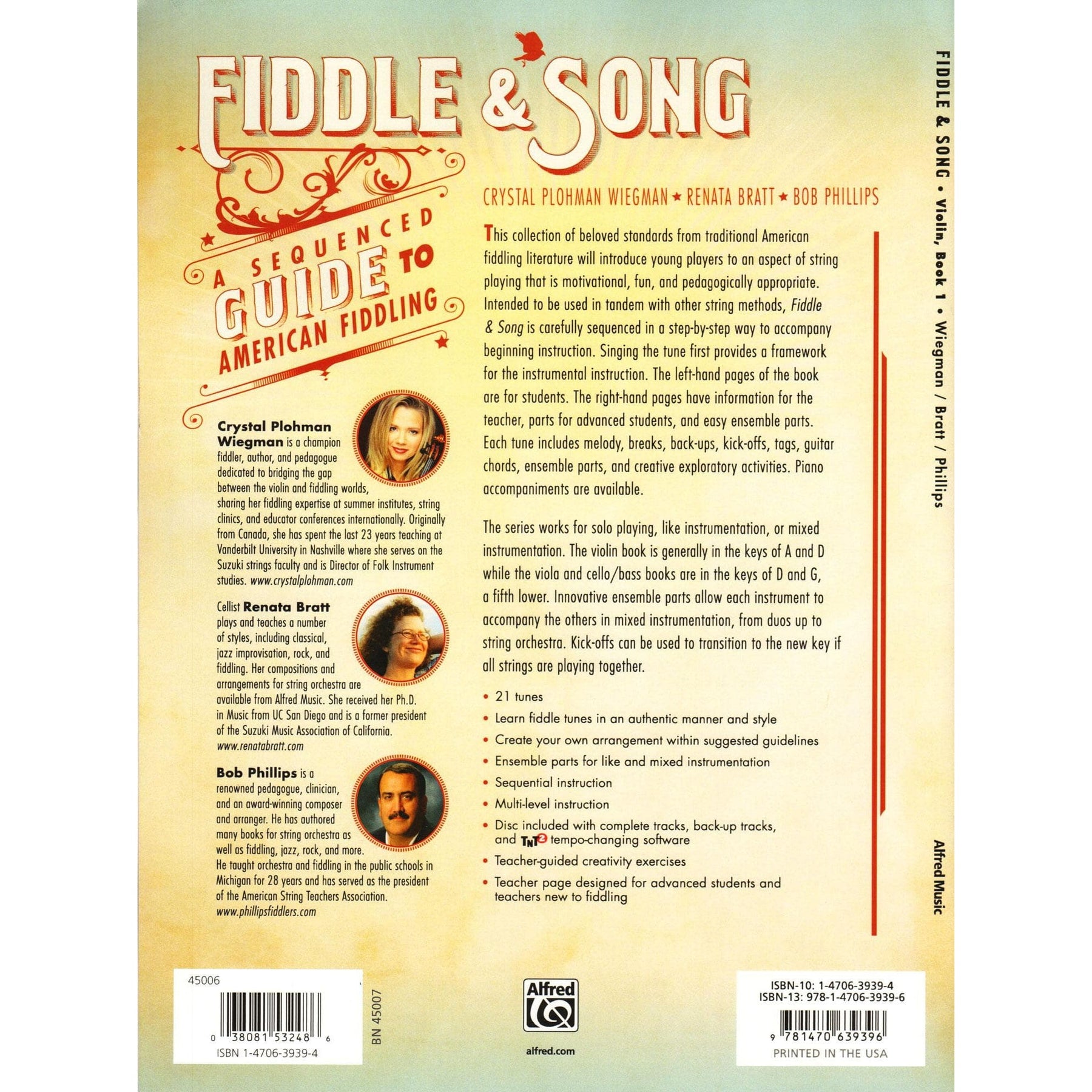 Fiddle & Song - A Sequenced Guide to American Fiddling - by Wiegman, Bratt, and Phillips - Violin Book 1 - Alfred Publishing