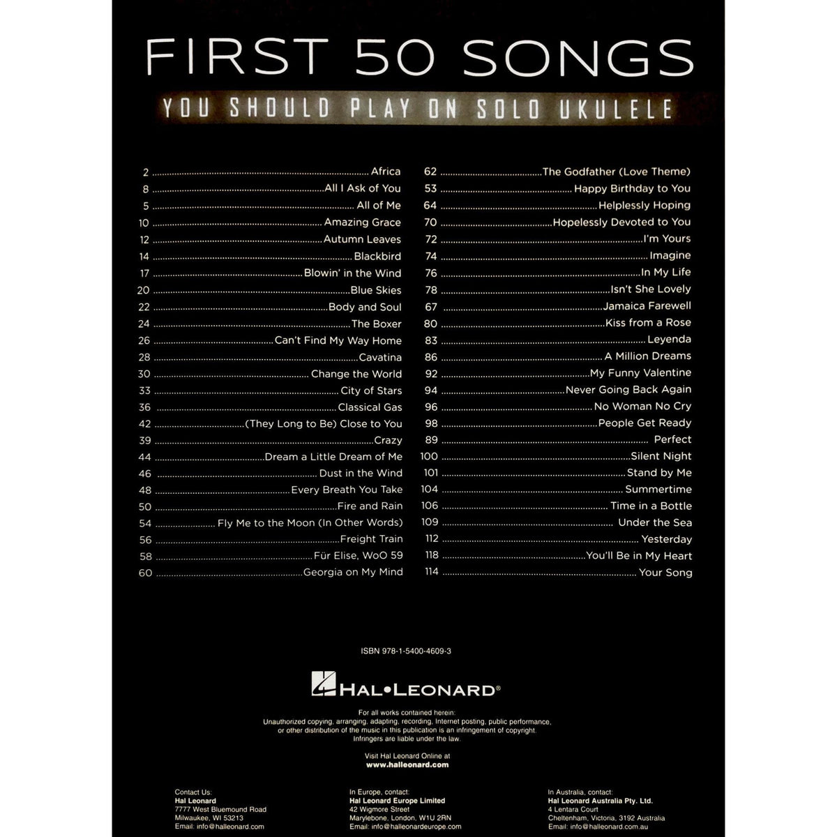 1st 50 Songs Solo Ukulele Collection