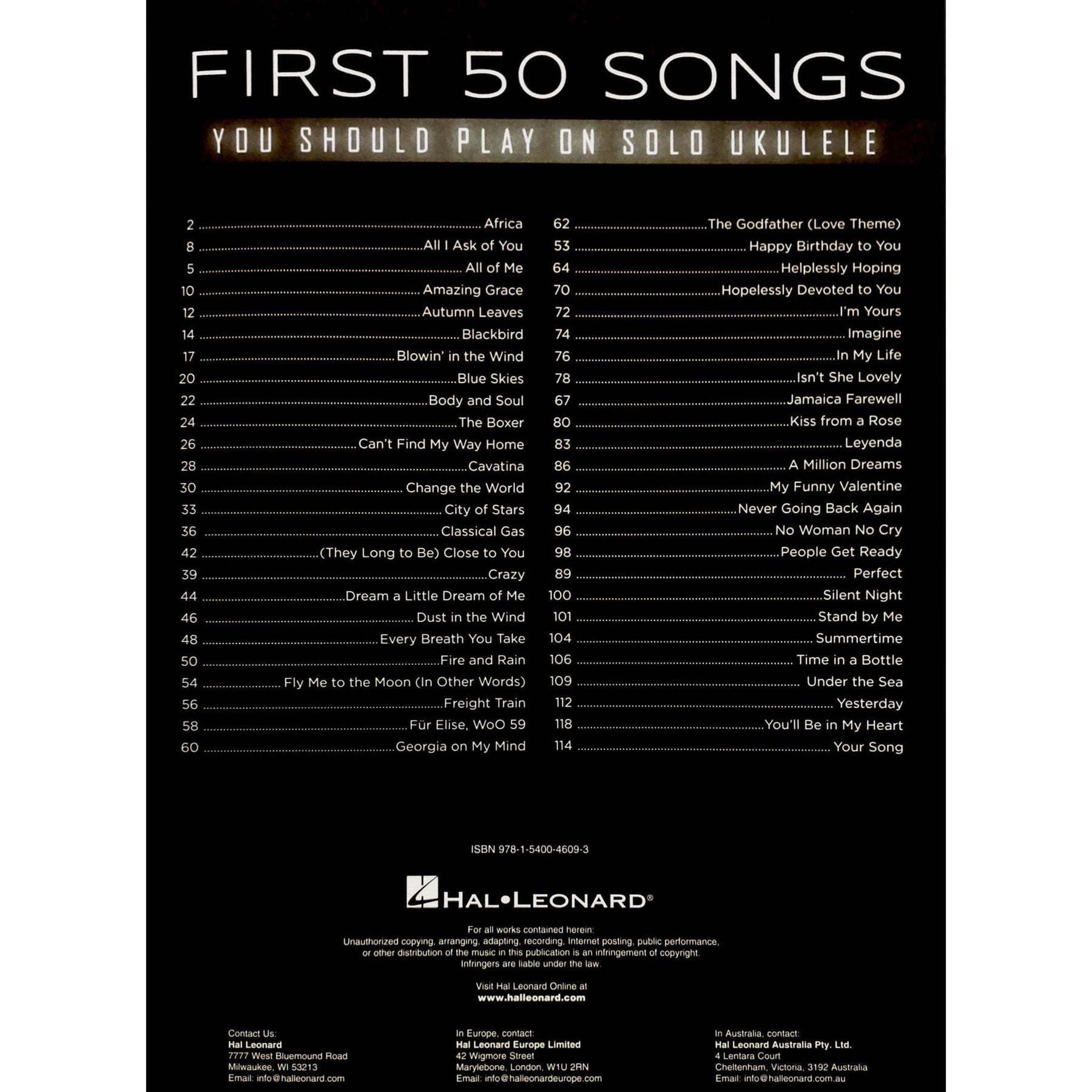 1st 50 Songs Solo Ukulele Collection