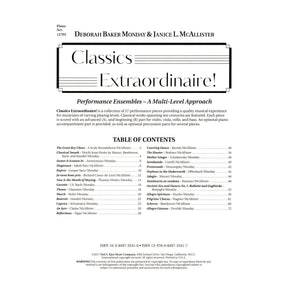 Classics Extraordinaire! - by Deborah Baker Monday & Janice L. McAllister - Piano Accompaniment - Neil A Kjos Music Company