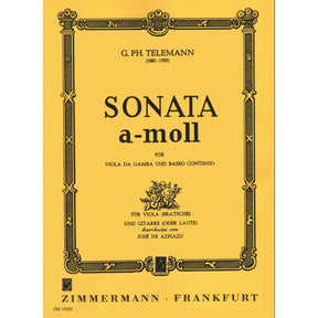 Telemann, Georg Philipp - Sonata in a minor For Viola and Guitar Published by Zimmermann Frankfurt
