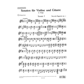 Paganini, Niccolò - Six Sonatas for Violin and Guitar, Op 3 - edited by Erwin Schwarz-Reiflingen - Zimmermann Edition