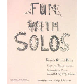 Fun With Solos: Favorite Recital Pieces for 1st and 3rd Positions - Intermediate Book for Violin by Evelyn Avsharian - Digital Download