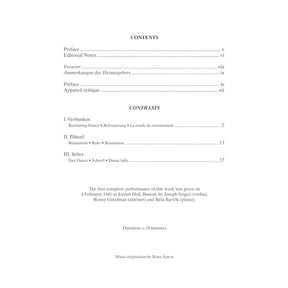 Bartok, Bela - Contrasts Sz 116 for Violin, Clarient and Piano (Corrected Edition 2002) - Edited by Dellamaggiore and Bartok - Boosey & Hawkes Edition