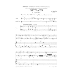 Bartok, Bela - Contrasts Sz 116 for Violin, Clarient and Piano (Corrected Edition 2002) - Edited by Dellamaggiore and Bartok - Boosey & Hawkes Edition